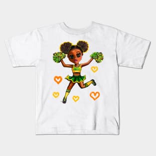 Jamaican girl cheerleader Reggae Rasta Jamaica Kids T-Shirt